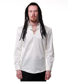 Gothic Männerhemd creme