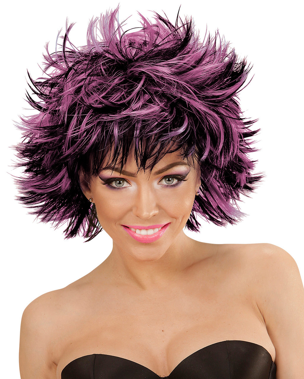 Steamy Wig Black-violet For Halloween