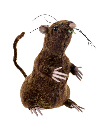 Staande Rat Met Imitatiebont 11cm