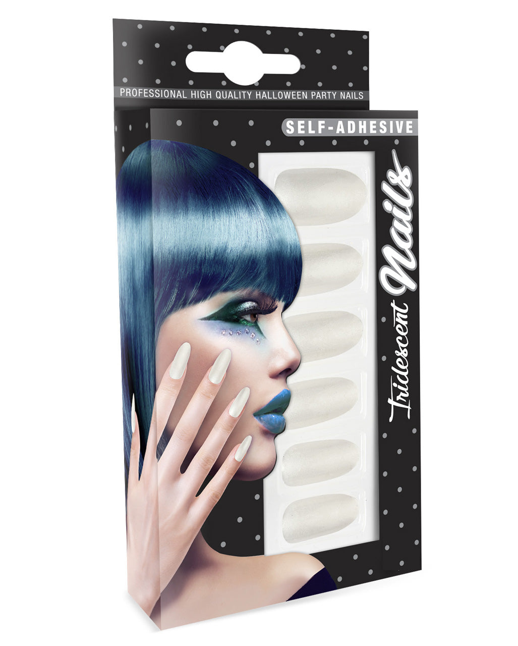 Stiletto Fingernails Mother Of Pearl Effect 12 Pcs.