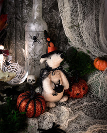 Plüsch Halloween Maus mit Spinne 23cm