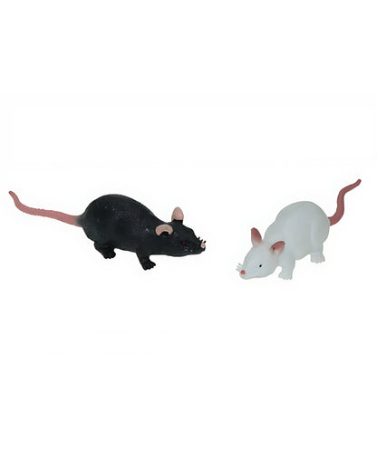 Stretch Ratte 11cm - Schwarz / Weiß
