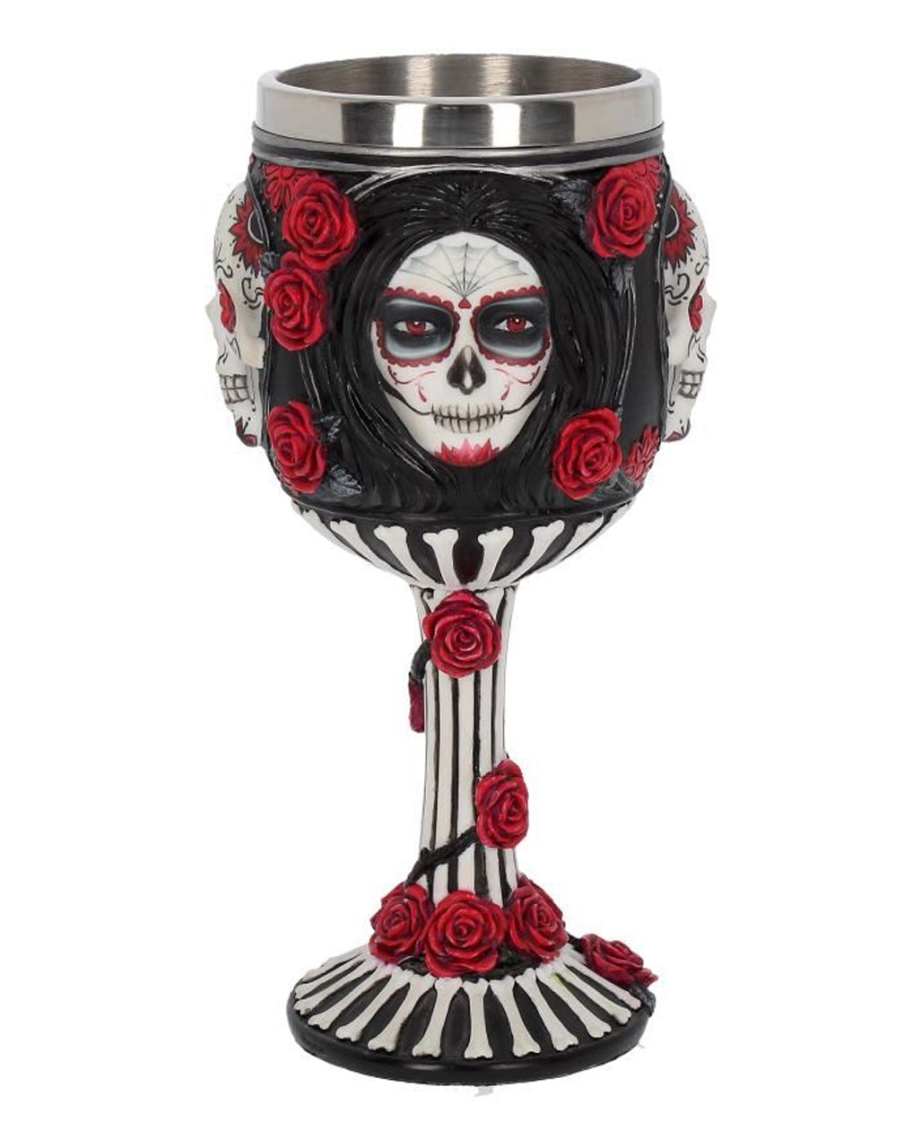 Sugar Skull Trinkkelch mit Rosen