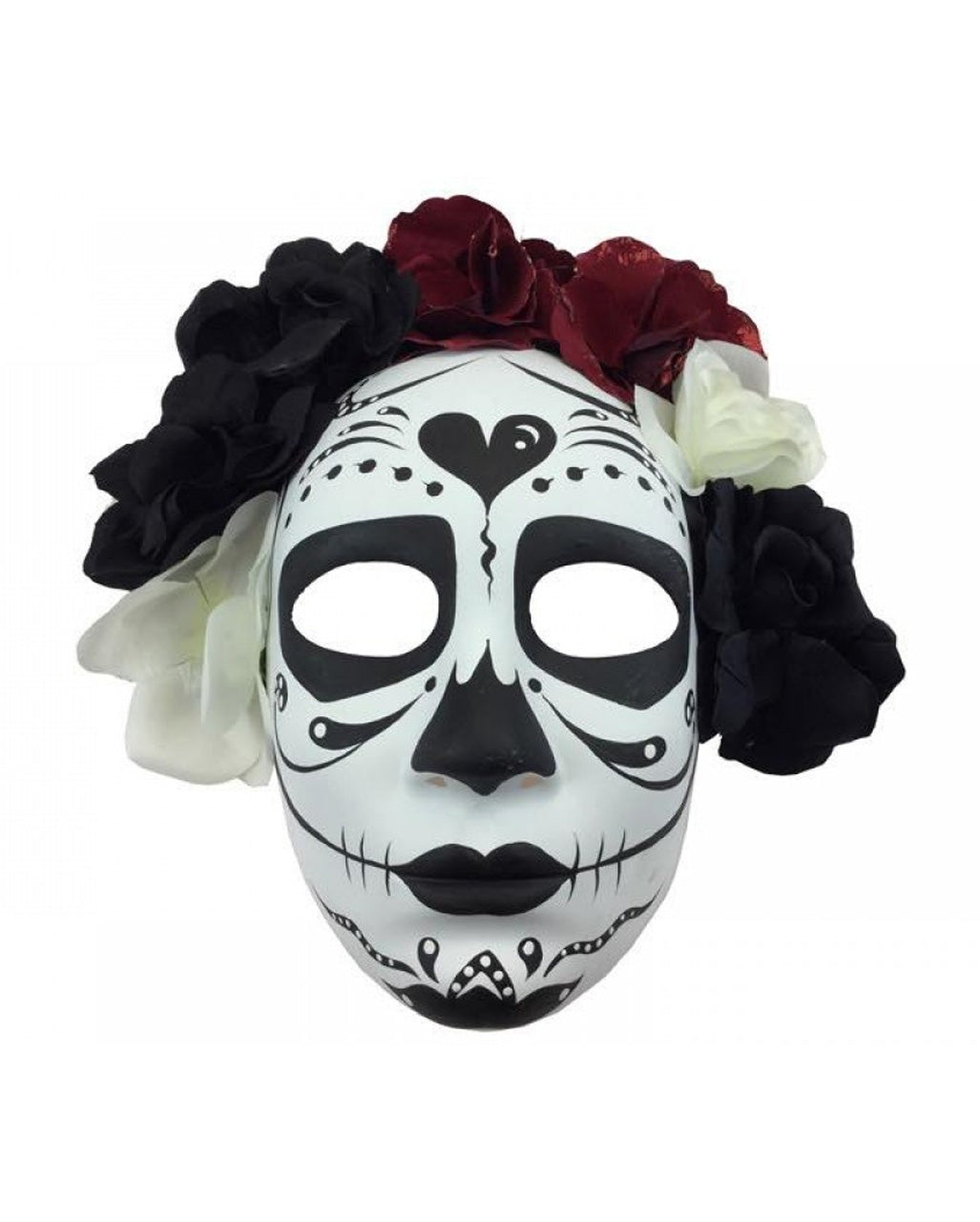 Sugar Skull Maske mit Blumen