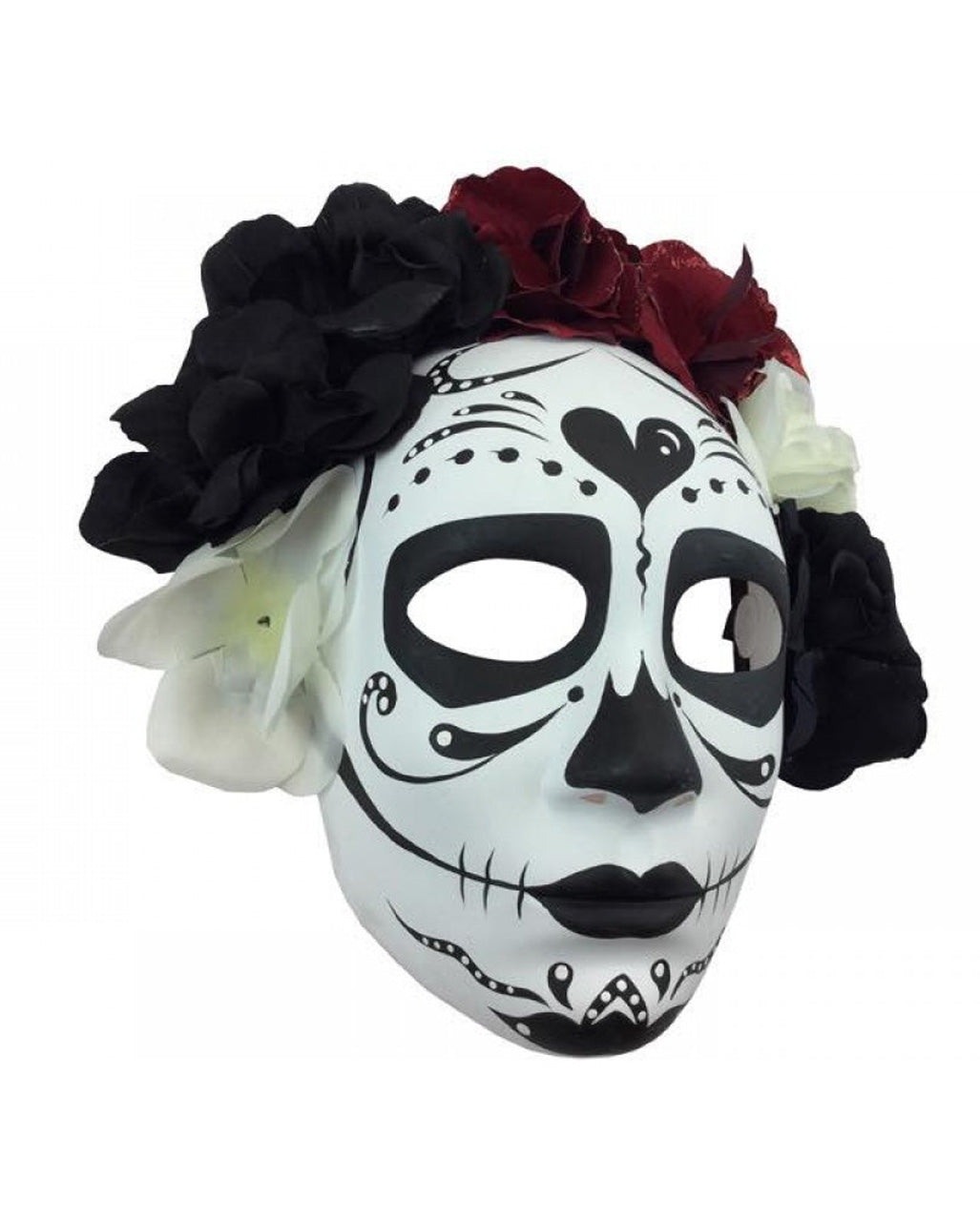 Sugar Skull Maske mit Blumen