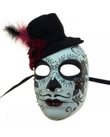 Day of the Dead Maske mit Mini Zylinder
