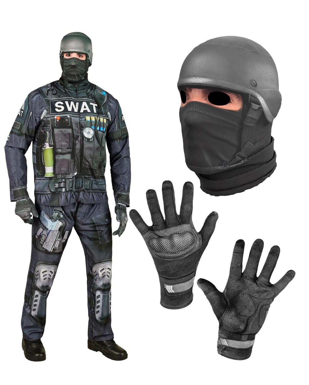 S.W.A.T. Schnellkostüm mit Maske