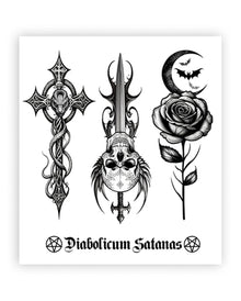 Temporary Gothic Tattoos Featuring Occult Symbols 9x14cm