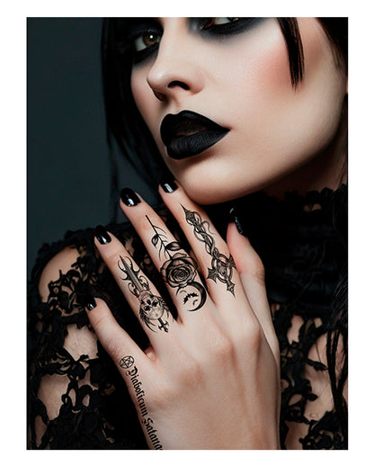 Temporary Gothic Tattoos Featuring Occult Symbols 9x14cm