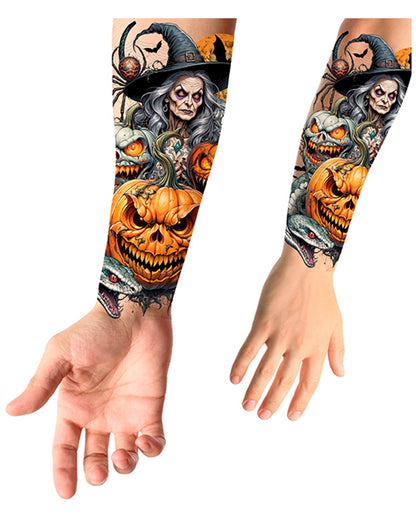 Tatouage temporaire à coller sur le thème des sorcières et des citrouilles