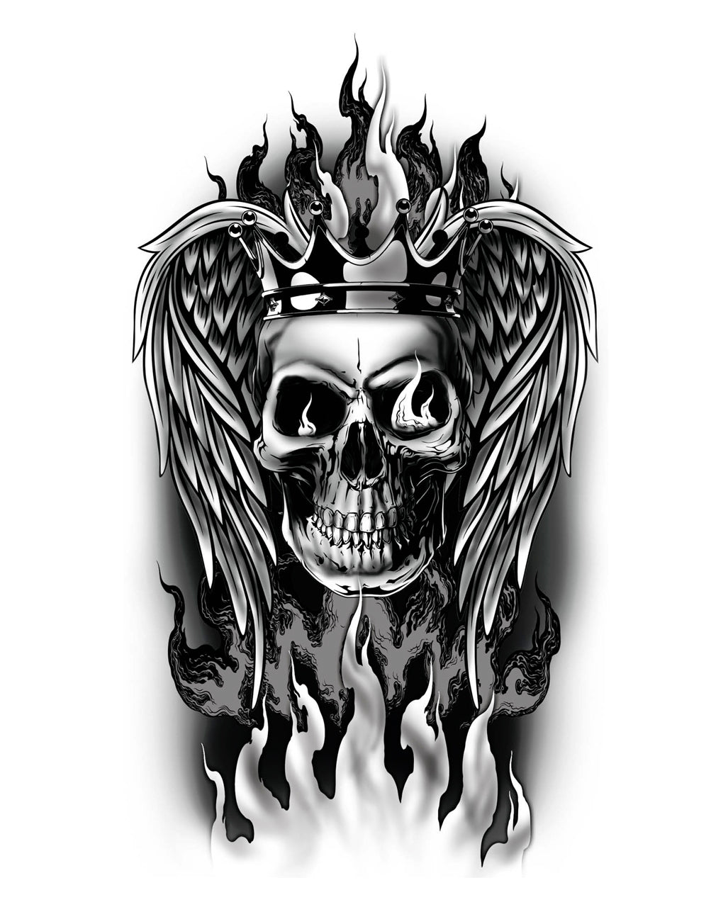 Temporäres Totenkopf Rocker Tattoo zum Aufkleben