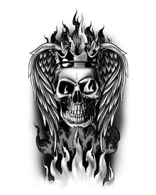Temporäres Totenkopf Rocker Tattoo zum Aufkleben