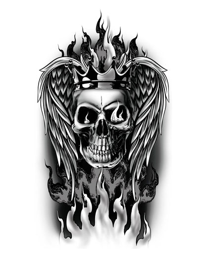 Temporäres Totenkopf Rocker Tattoo zum Aufkleben
