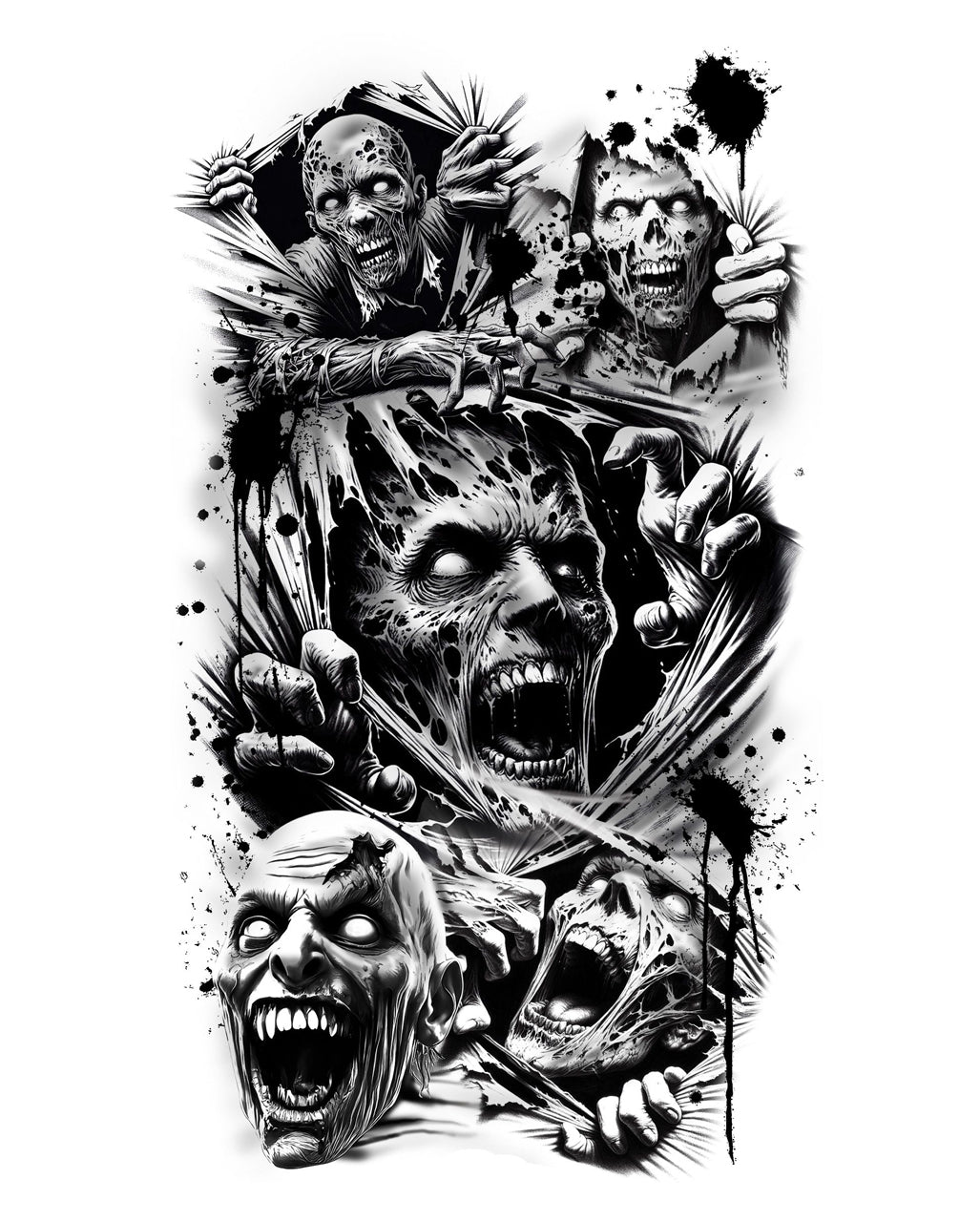 Temporary Zombie Apocalypse Tattoo To Stick On