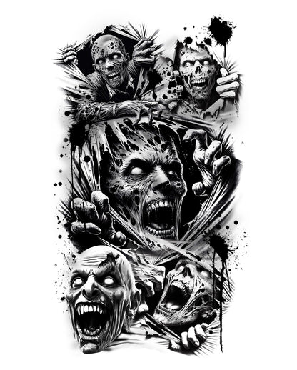 Temporary Zombie Apocalypse Tattoo To Stick On