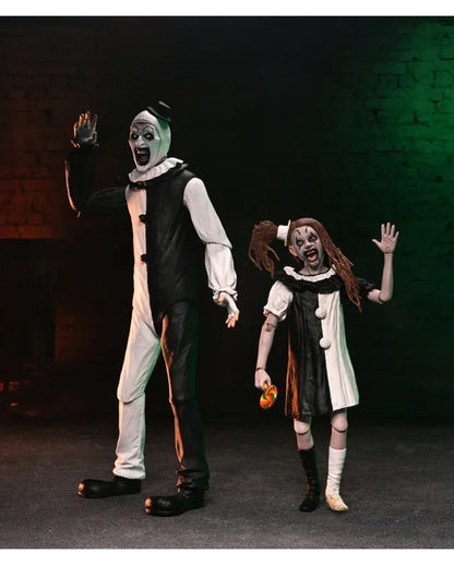 Terrifier 2 Art The Clown & Little Pale Girl NECA Actionfigur 17,5 cm