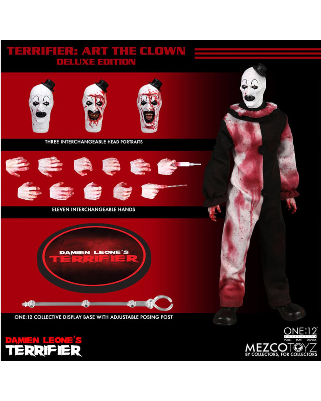 Terrifier One: 12 Collective Deluxe Art The Clown Figur 18cm