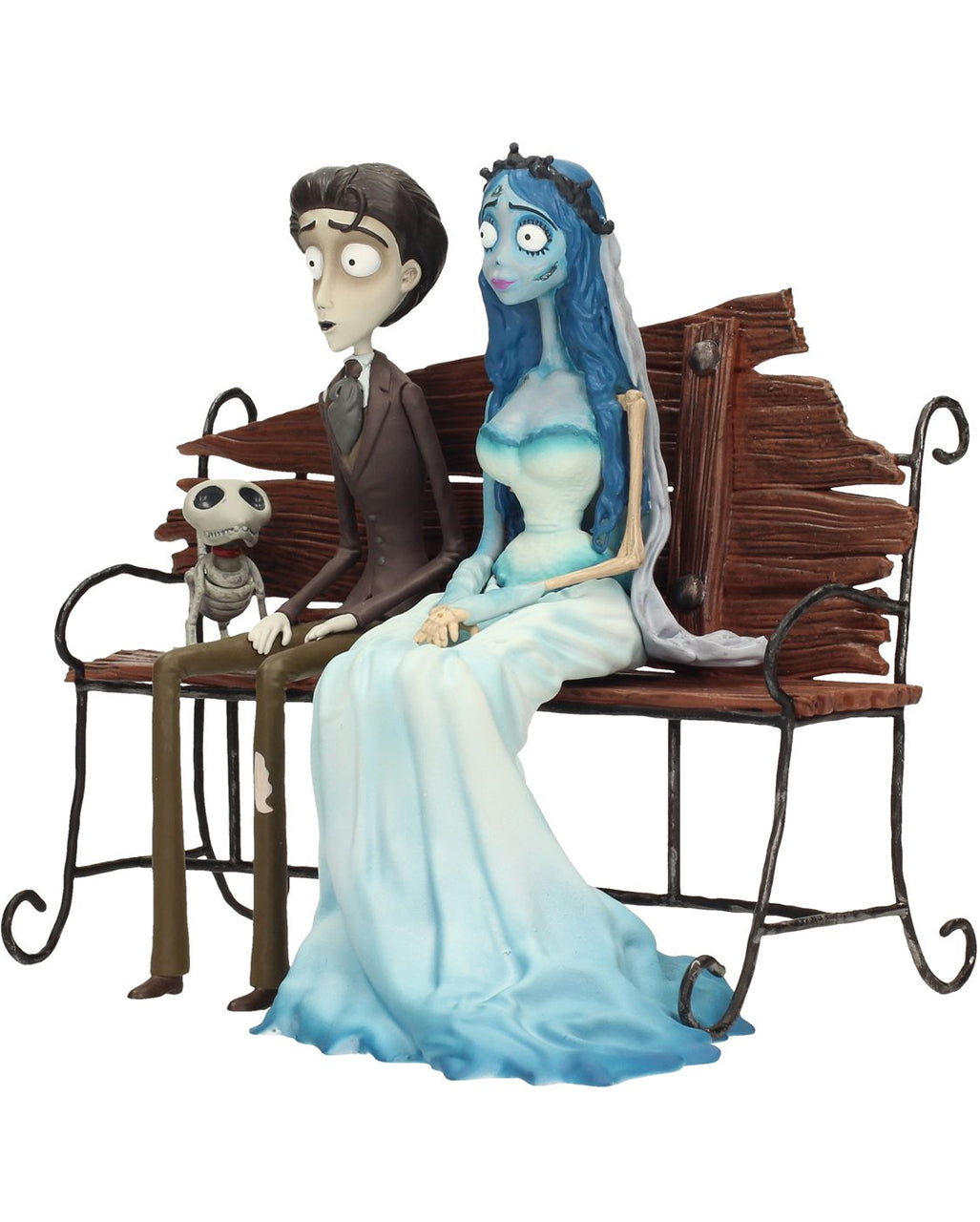 The Corpse Bride Emily und Victor auf Sargbank Figur