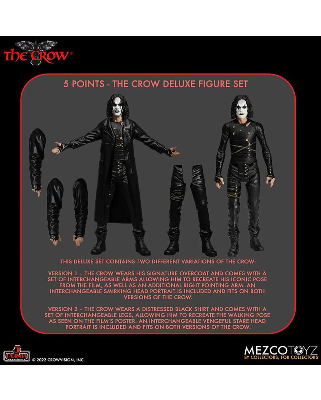 Il Corvo 5 Punti Set Di Figure D'azione Deluxe 10 Cm