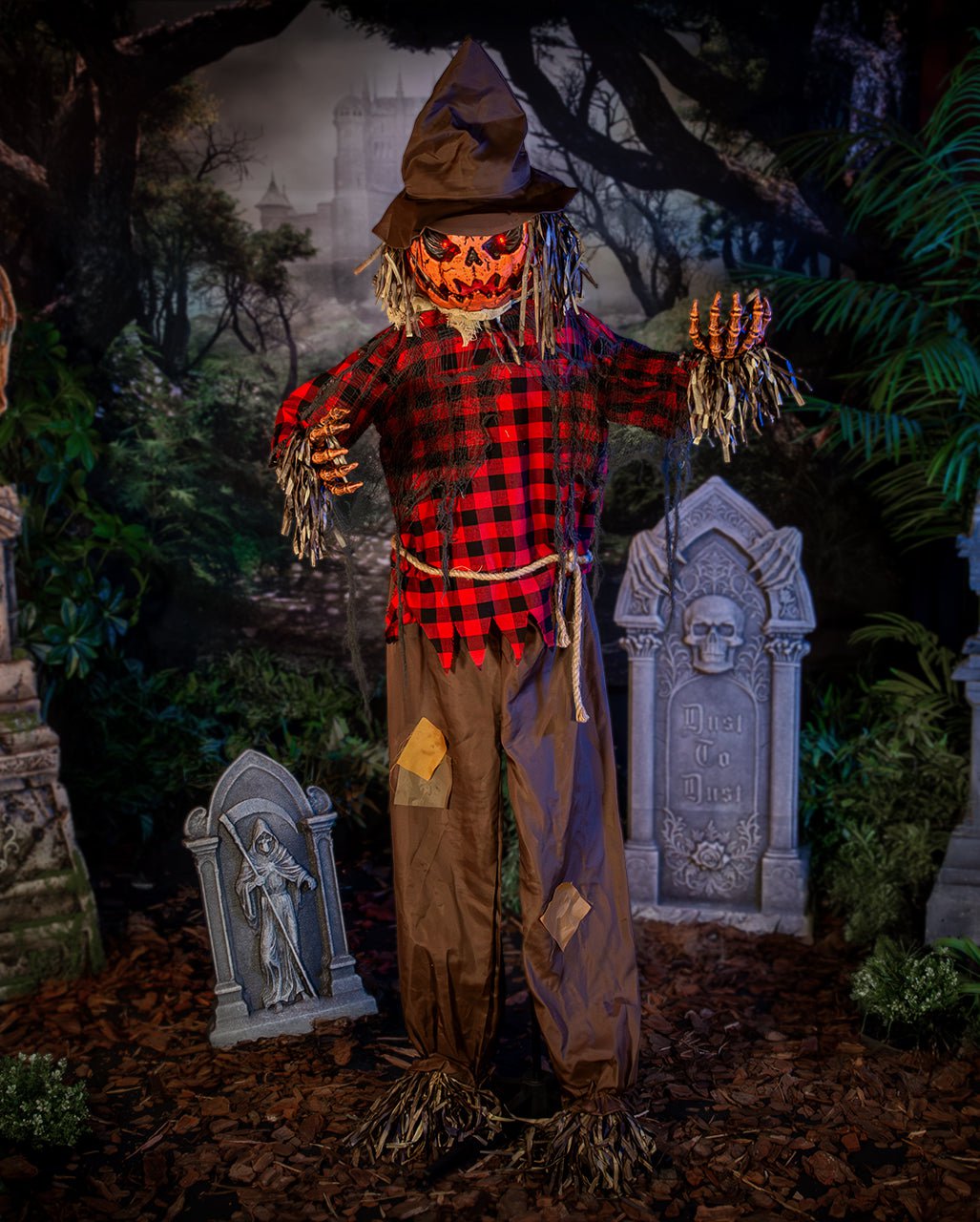 Animatronic The Hollow Harvester Con Faccia Da Zucca 198 Cm