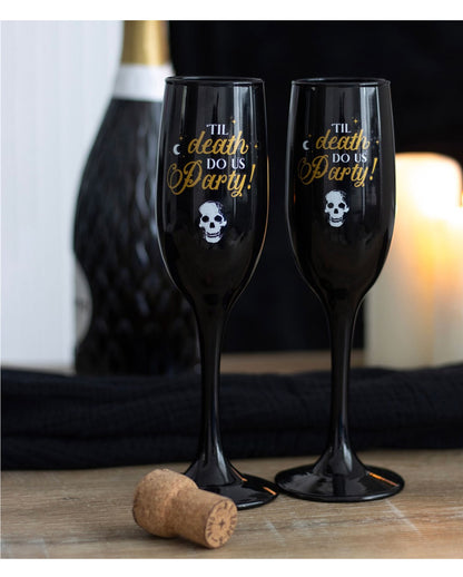 "Til Death Do Us Party" Champagne Glass Set