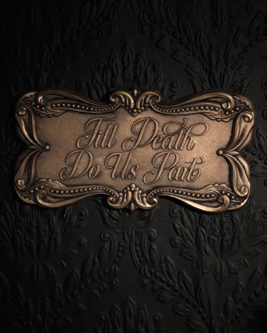 Till Death Do Us Part Coffin Plaque - Gold Edition 17x9cm