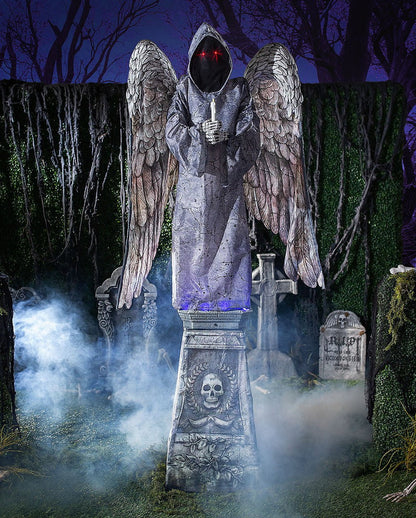 Todesengel auf Grabstein Halloween Animatronic 244cm