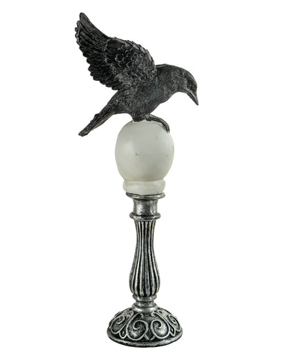 Skull Bust With Raven With Spread Wings & LED 35cm