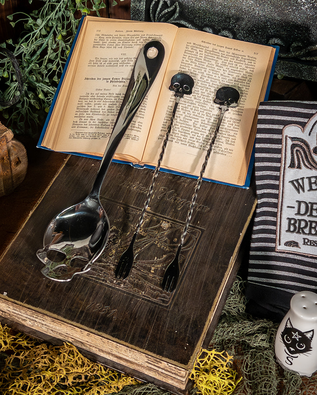 Totenkopf Cocktail Löffel & Gabel