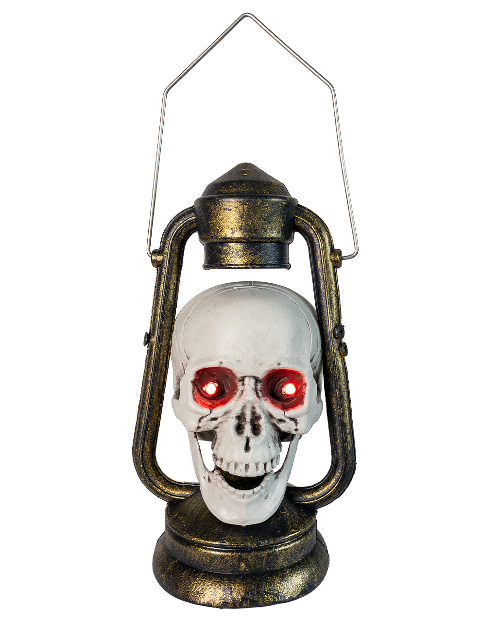 Totenkopf Grubenlaterne mit LED 24cm