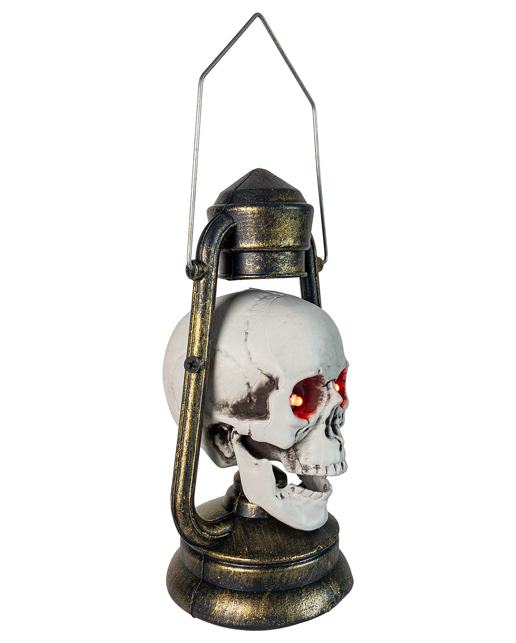 Totenkopf Grubenlaterne mit LED 24cm
