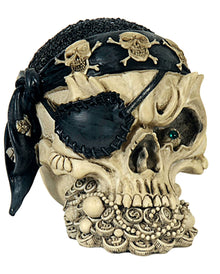 Totenkopf mit Piratentuch & Augenklappe