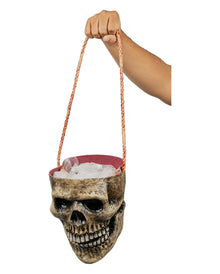 Totenschädel ohne Schädeldecke als Tasche