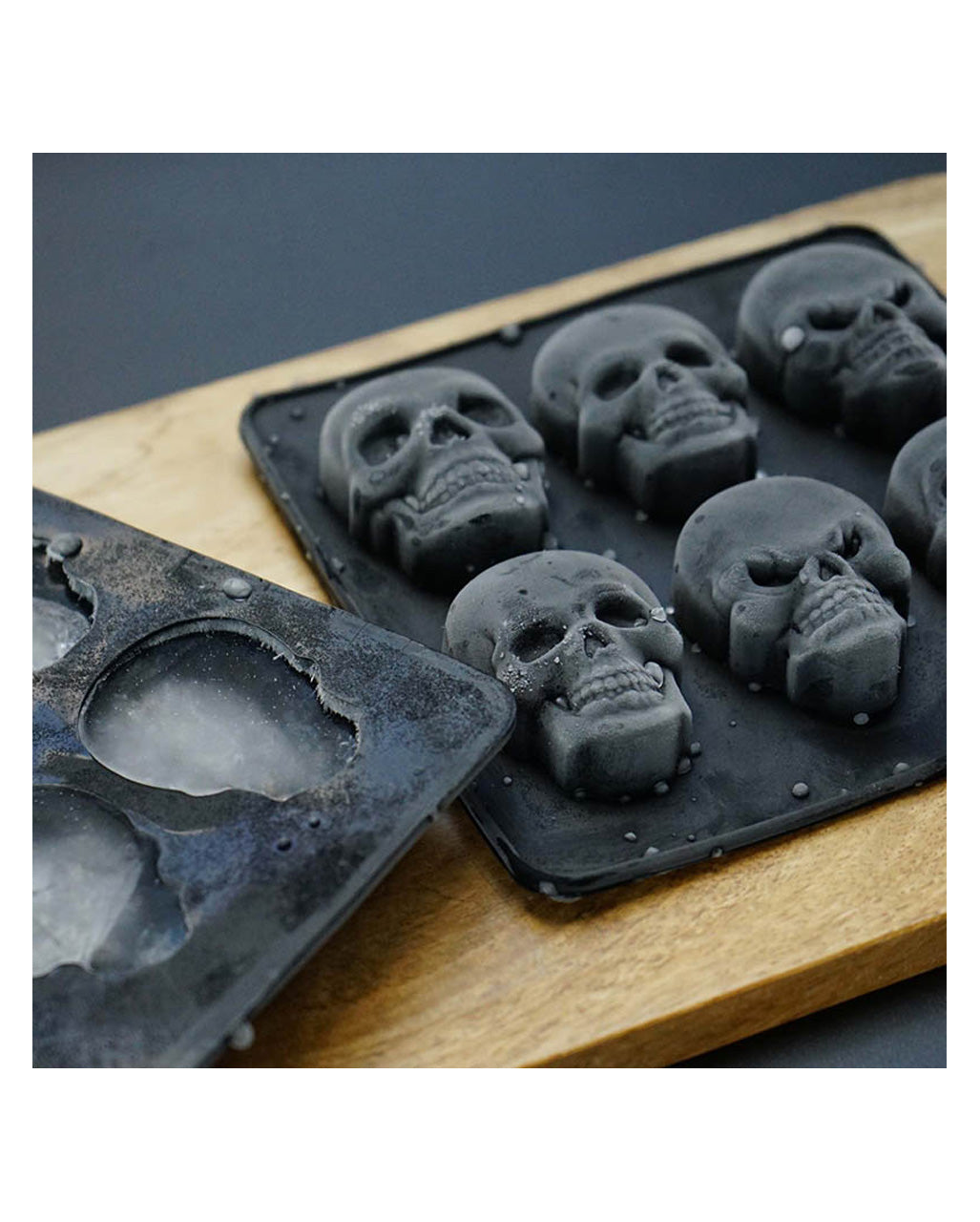 Totenkopf Eiswürfelform aus Silikon 2er Set