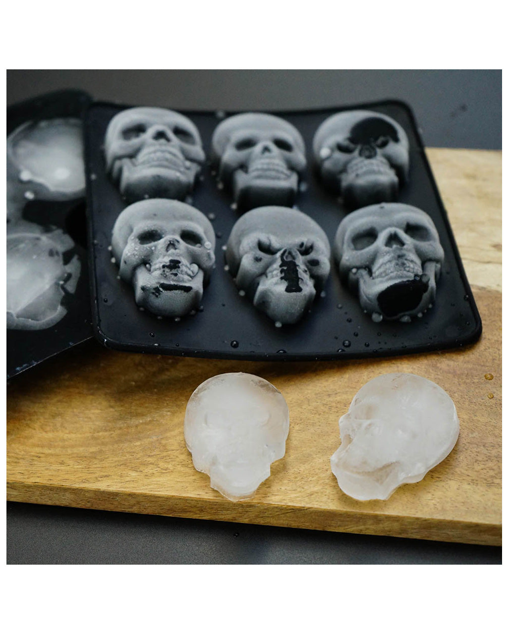 Totenkopf Eiswürfelform aus Silikon 2er Set