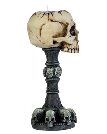 Totenkopf Teelichthalter mit kleinen Schädeln 17cm