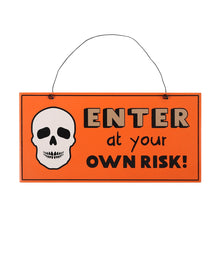 Skull & Enter Hanging Sign