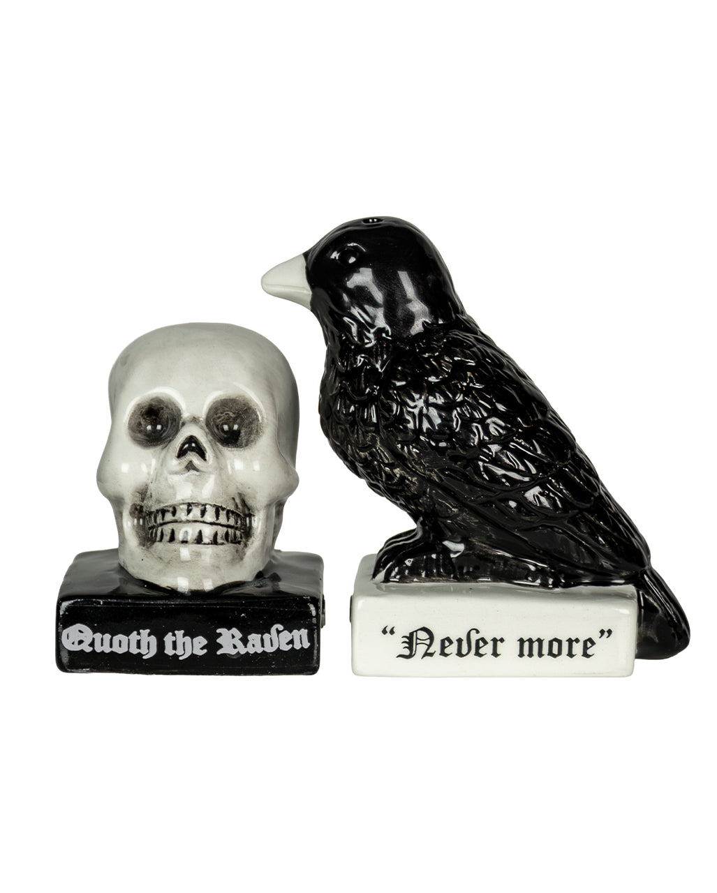 Totenkopf & Rabe als Salz & Pfefferstreuer