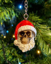 Totenkopf Weihnachtsmann Schlüsselanhänger