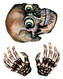 Totenkopf & Skelett Hände Fensterfolie