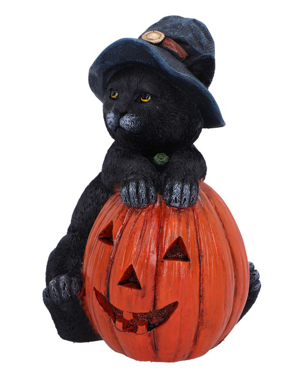 Trick or Treat Katze mit Kürbis Dekofigur 13cm