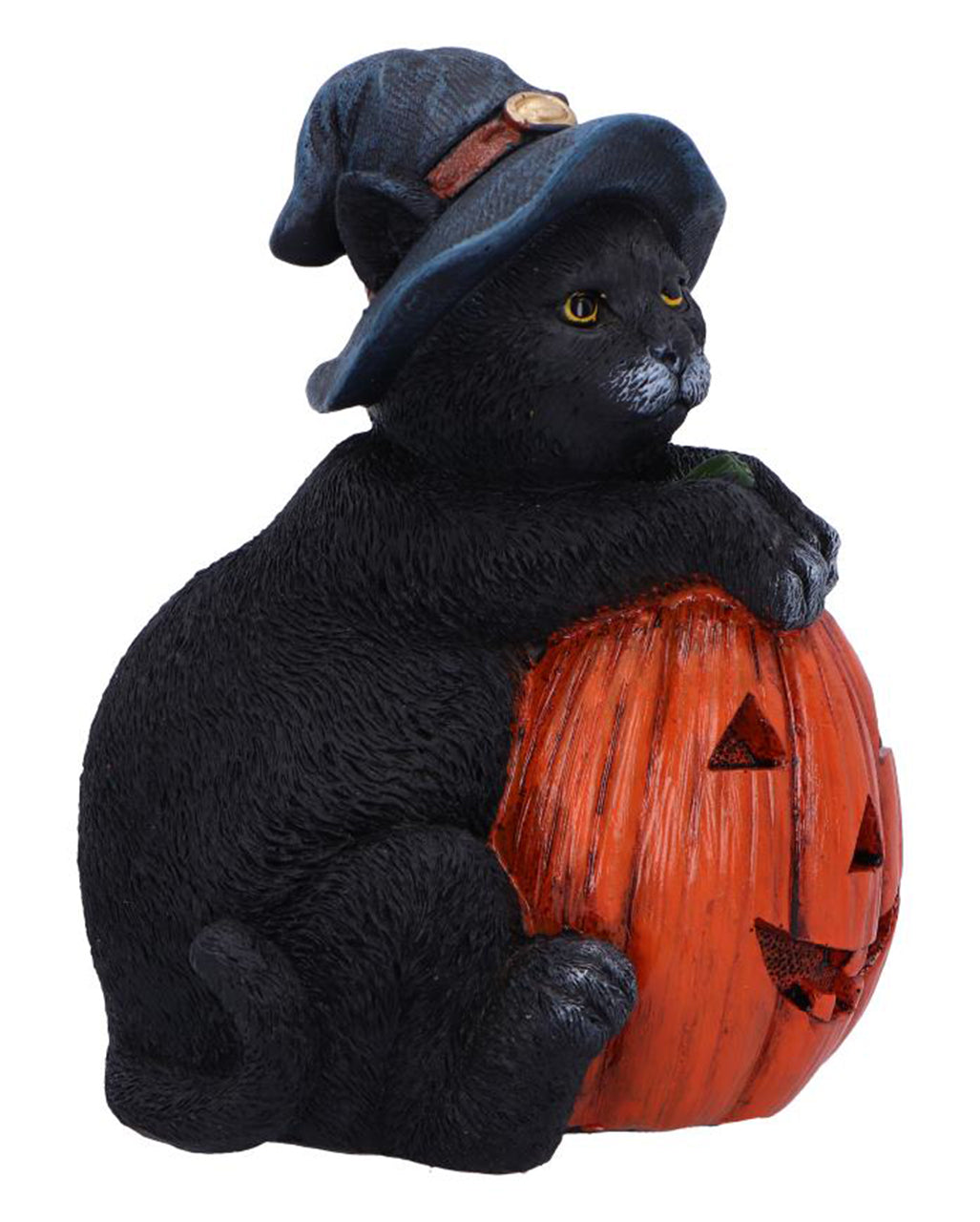 Trick or Treat Katze mit Kürbis Dekofigur 13cm
