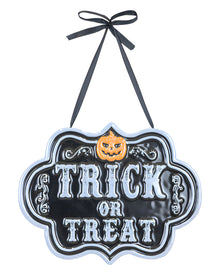 Trick Or Teat Metal Sign 25cm