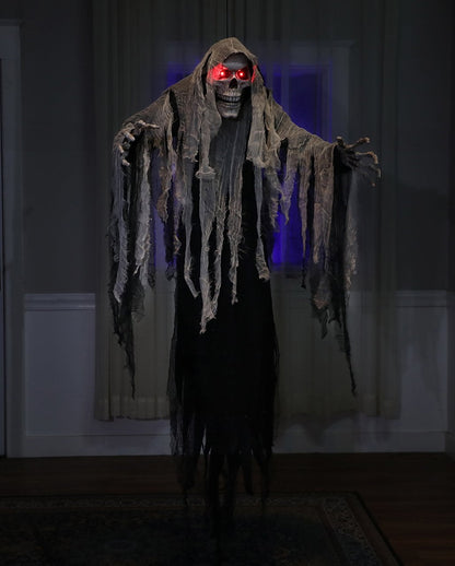 Spaventoso Scheletro Fantasma Da Appendere Con Luci E Suoni 182 Cm