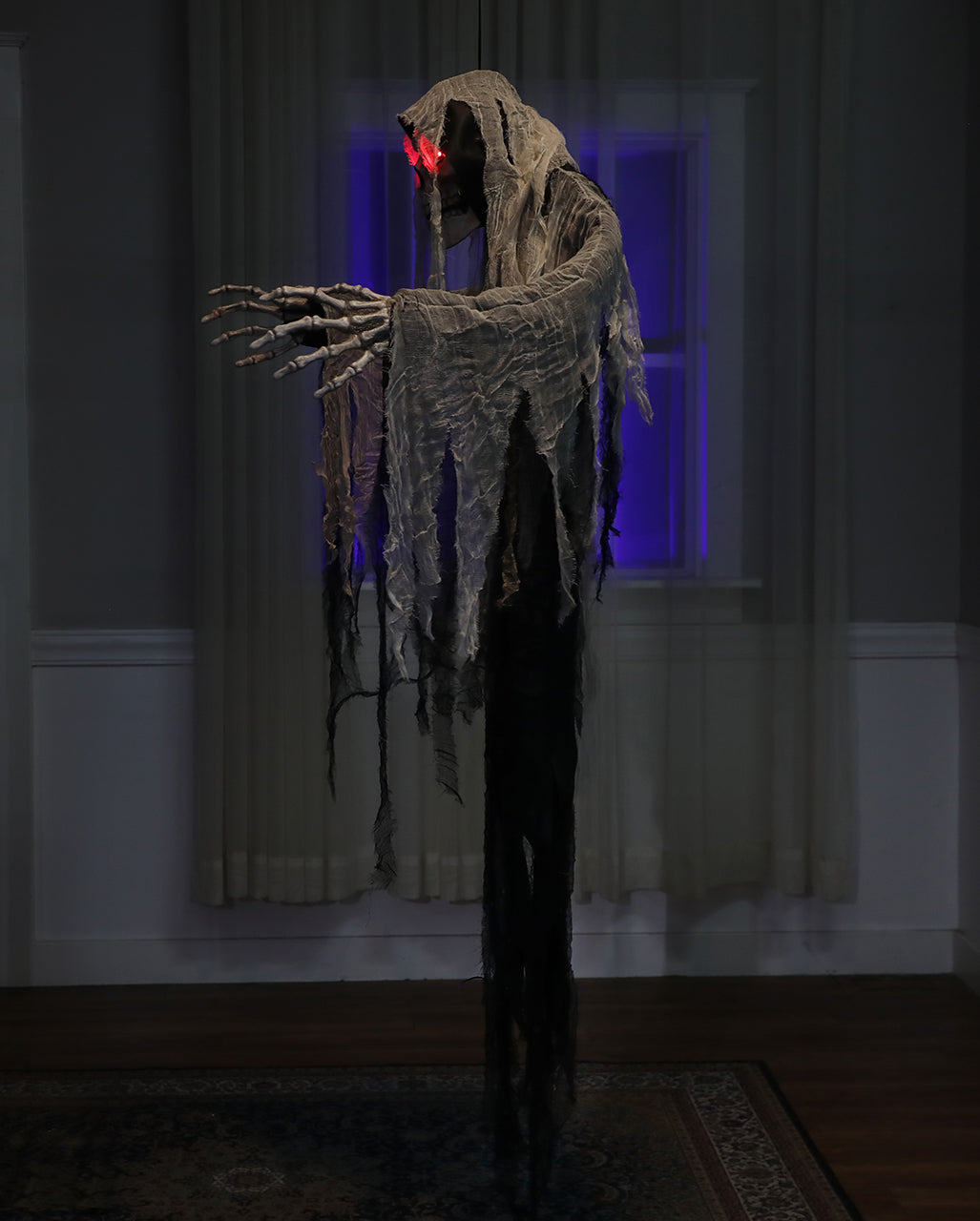 Creepy Skeleton Phantom Hanging Figure With Light & Sound 182cm