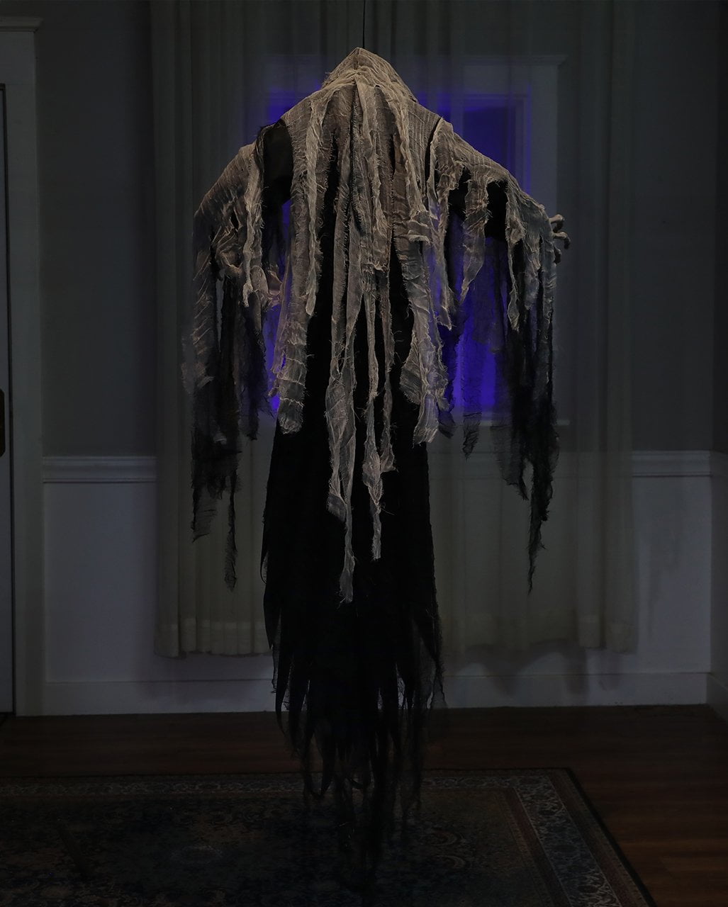 Spaventoso Scheletro Fantasma Da Appendere Con Luci E Suoni 182 Cm