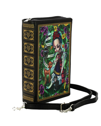 Monobrow Girl Book Clutch Handtasche