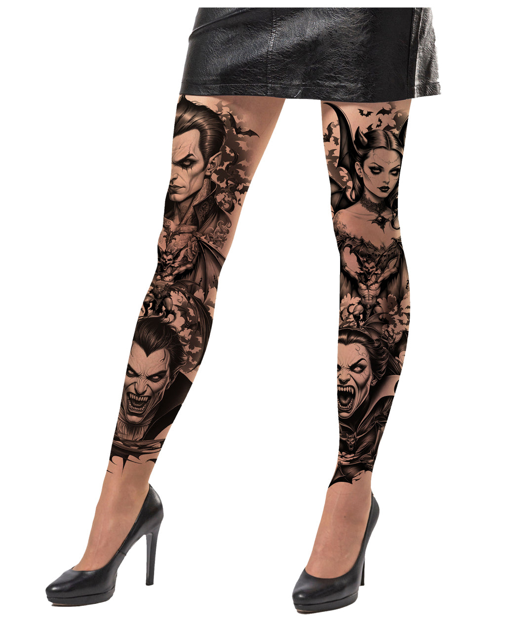 Collants Effet Tatouage De Vampire