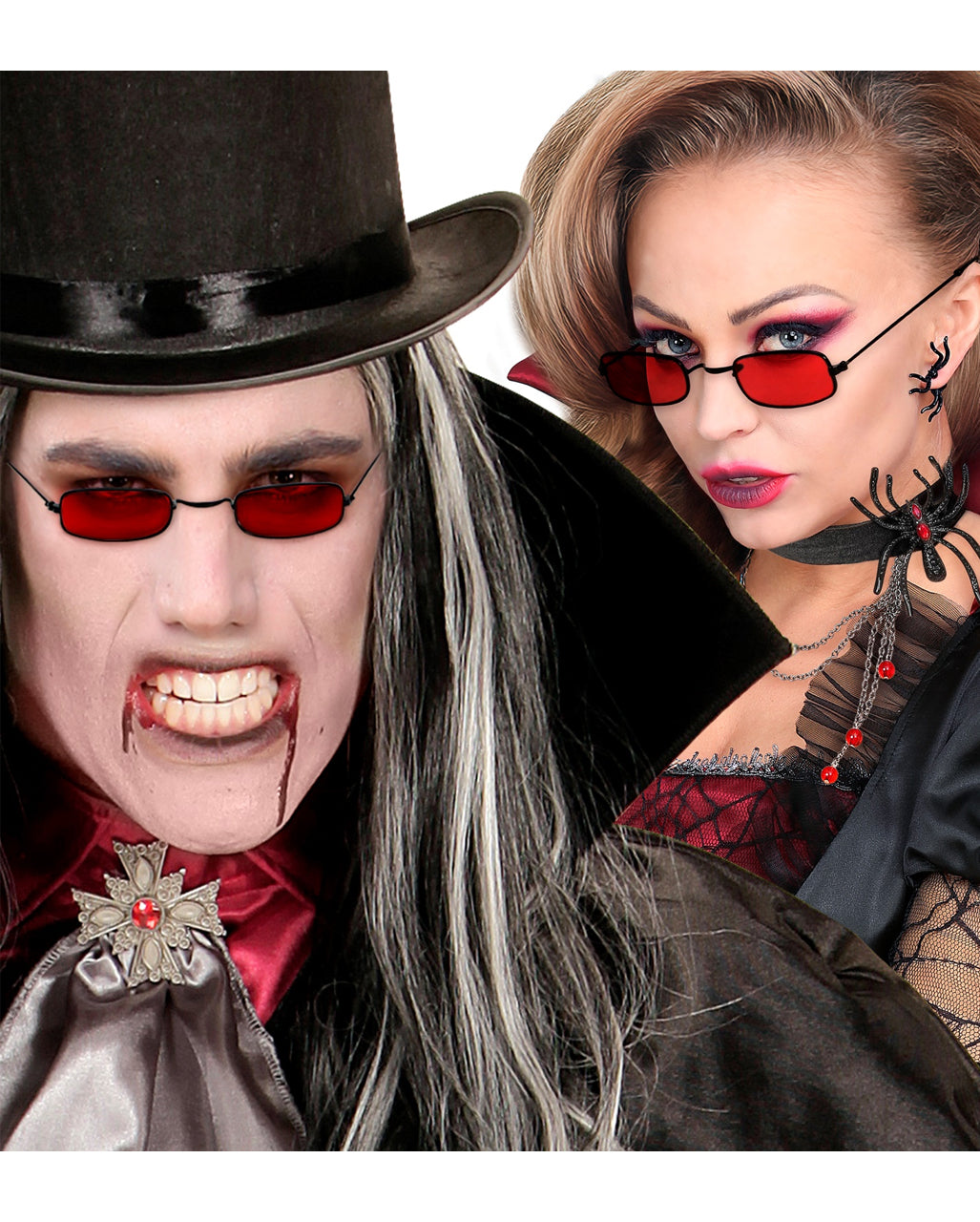 Vampirbrille mit getönten Gläsern