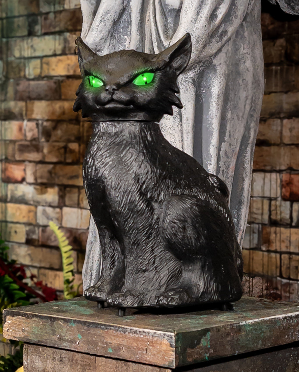 Verhexte Schwarze Katze mit Bewegung, Light & Sound 34cm